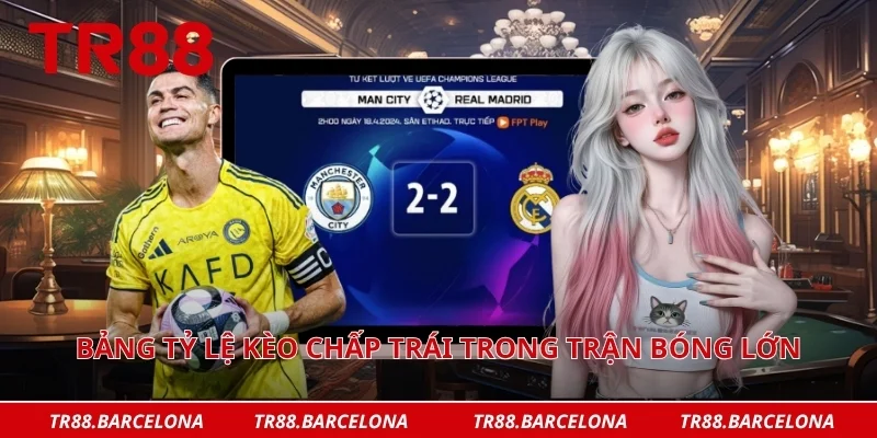 Bảng tỷ lệ kèo chấp trái trong trận bóng lớn