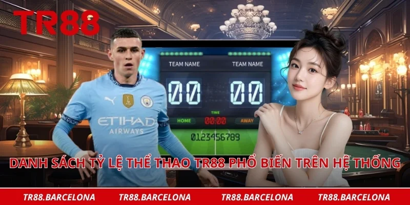 Danh sách tỷ lệ thể thao TR88 phổ biến trên hệ thống
